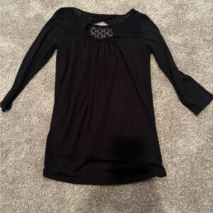 Mossimo Supply Co. Black Lace Accent Blouse